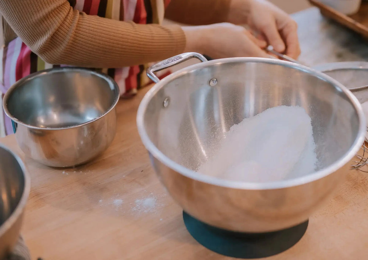 dry ingredients in bowl for making biscuits