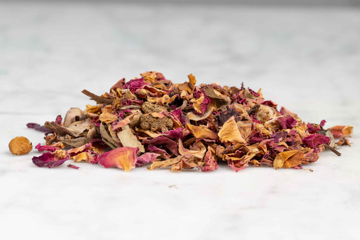 Organic rose petals and buds
