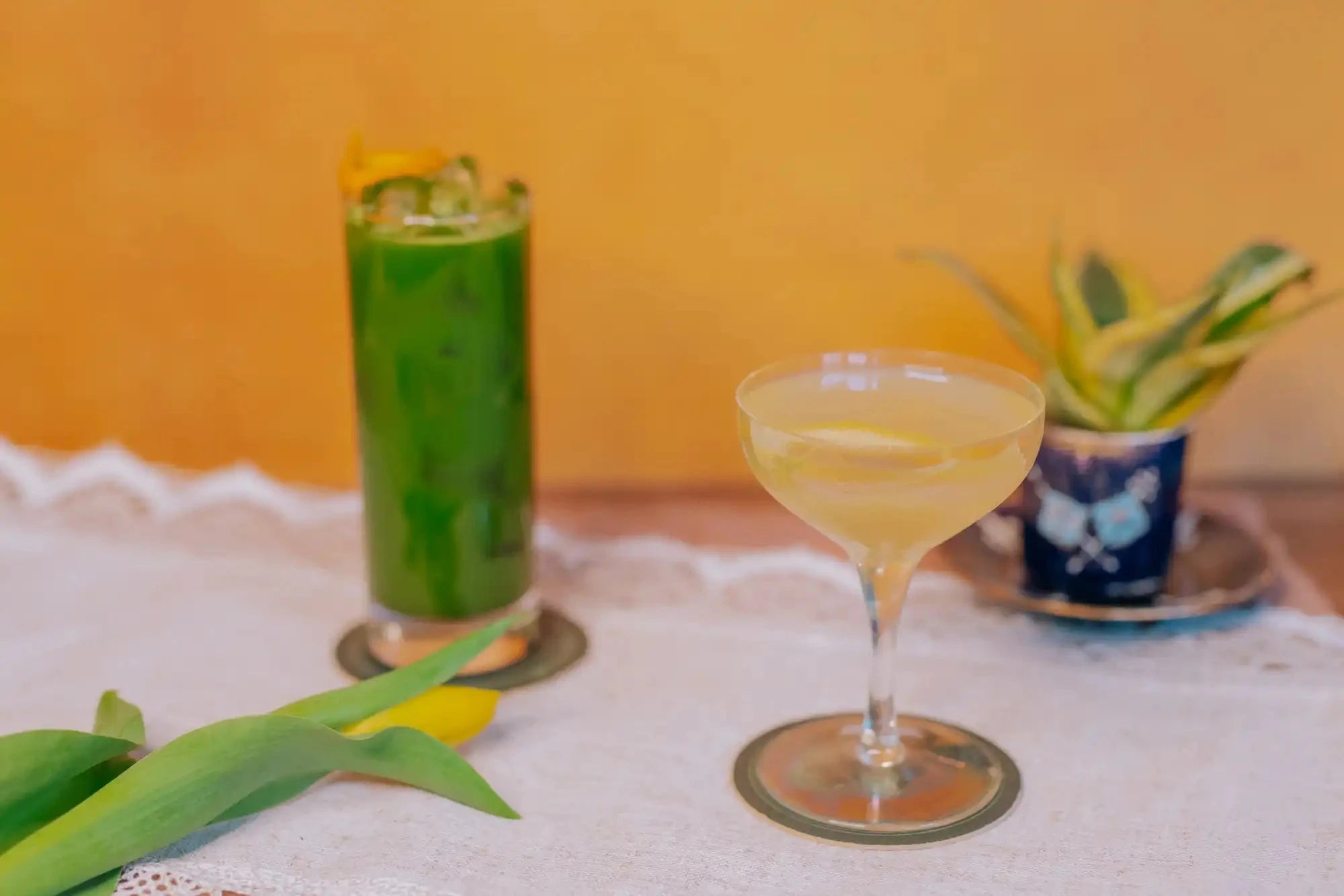 mat-cha-cha mocktail and smoke the hive cocktail