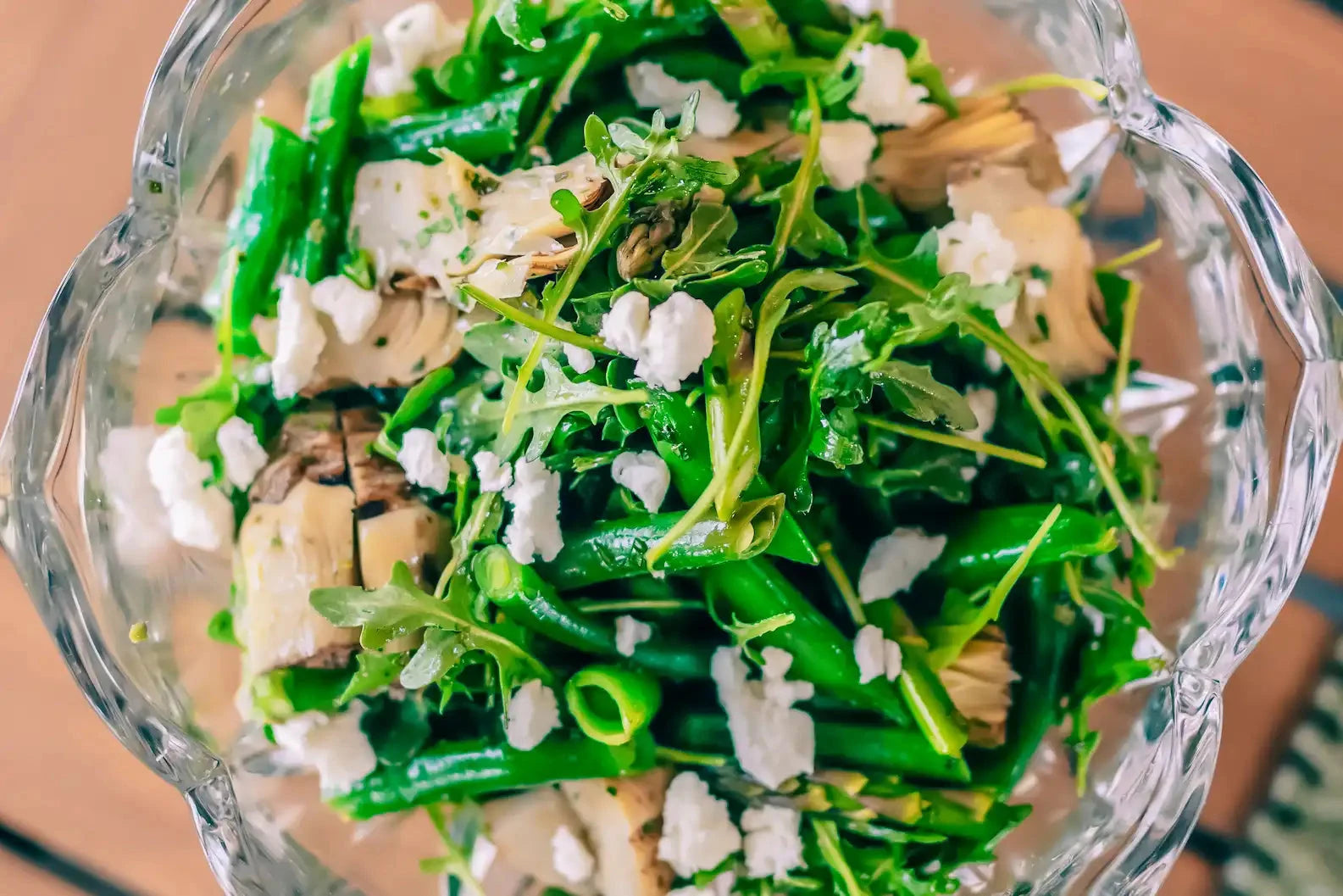 arugala salad dressed with honey herb vinaigrette