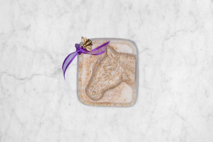 top down of oatmeal horse soap