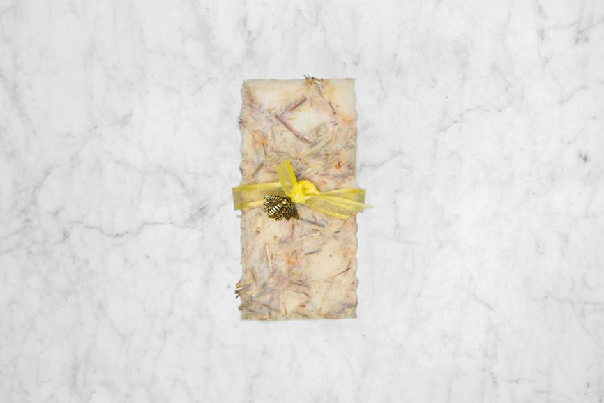 top down view of ginger lemon soap