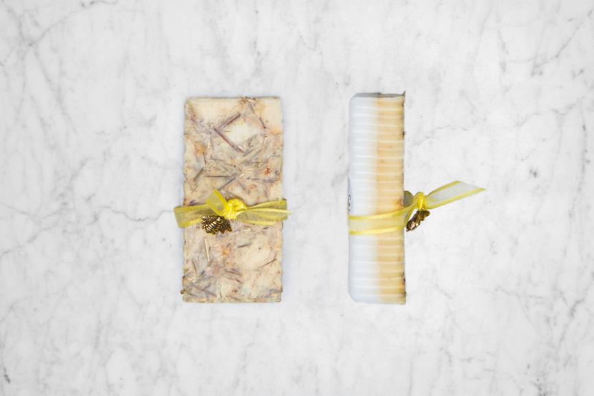ginger lemon soap top down and side view