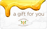saratoga tea and honey gift card with image of dripping honey reading a gift for you